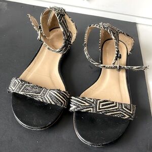 J. Crew (Maya) Woven Aztec Ankle Strap Sandals. Size 9. D5/A
